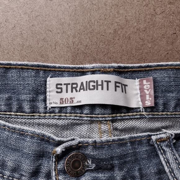 Levis 505 Jeans Mens 36x34 Med Wash Faded Straight Classic Cowboy Western Rodeo - Picture 10 of 15